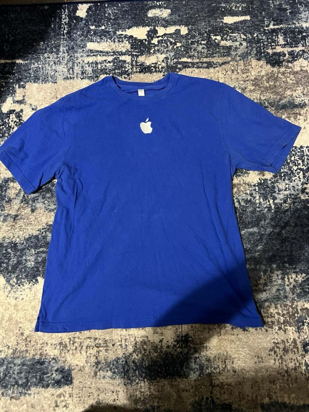 Size XL-VTG Apple Store Employee Shirt Blue Center Logo American Made in USA